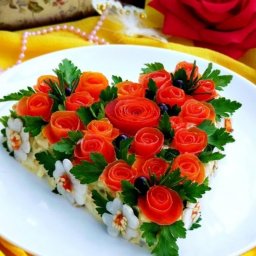 Красивое оформление салатов