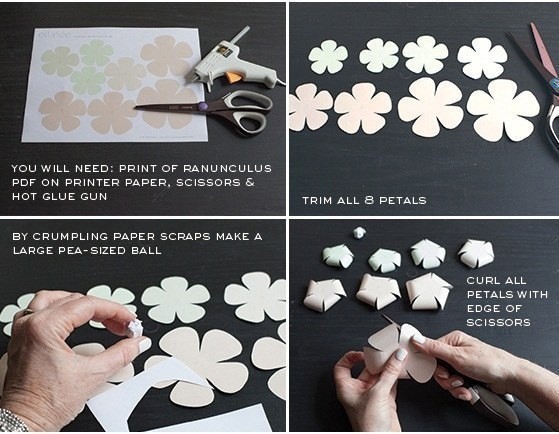 Нежные ранункулюсы из бумаги