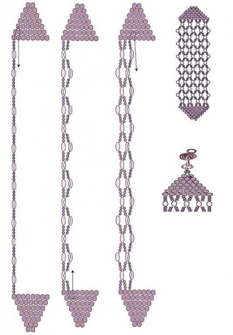 Удлиненные серьги из бисера