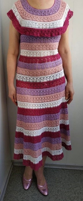 Полосатый сарафан на лето