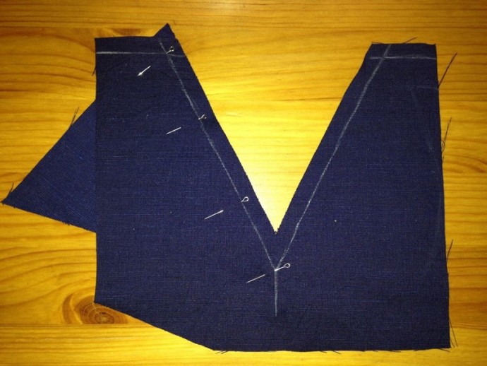 Как втачать деталь с острым углом