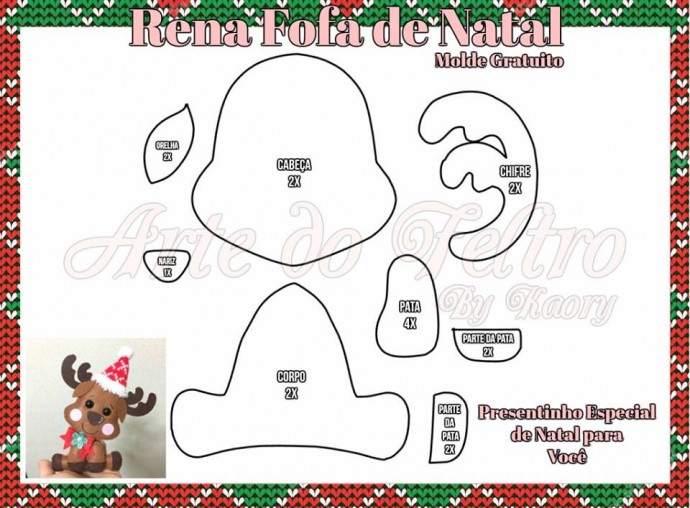 Новогодние олени из фетра