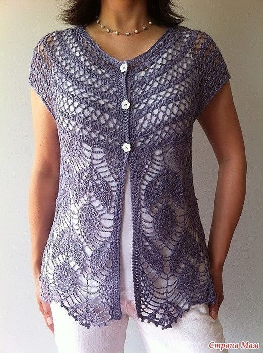 Очень легкая ажурная кофточка Очень легкая ажурная кофточка