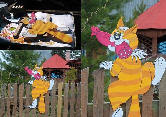 Забавные поделки из фанеры для дачного участка