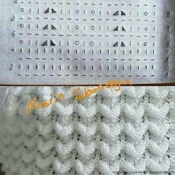 ​Интересный объемный узор спицами