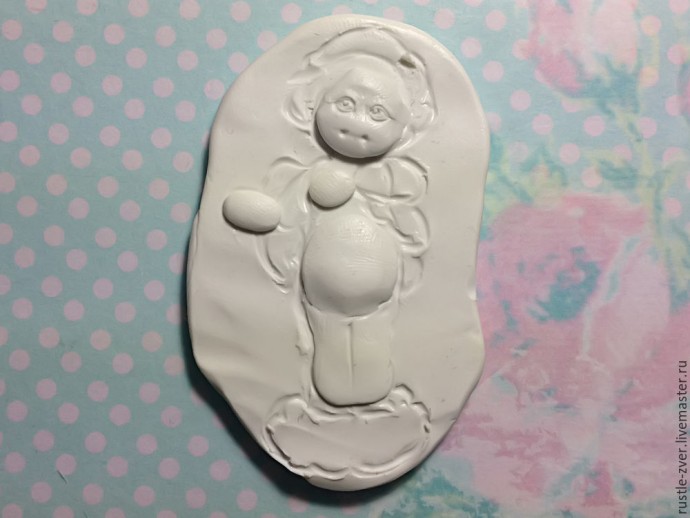 Ангел с розочками из полимерной глины