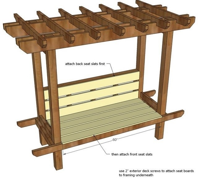 Красивая садовая скамья с аркой Красивая садовая скамья с аркой