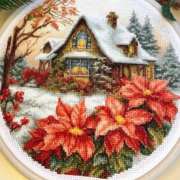 Вышивка "Домик в лесу"