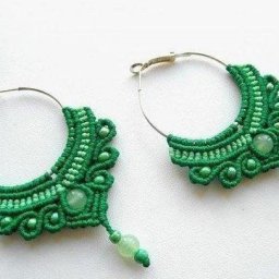 Серьги в технике макраме