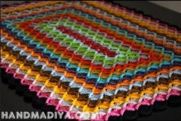 ​Прямоугольный плед баварской вязкой