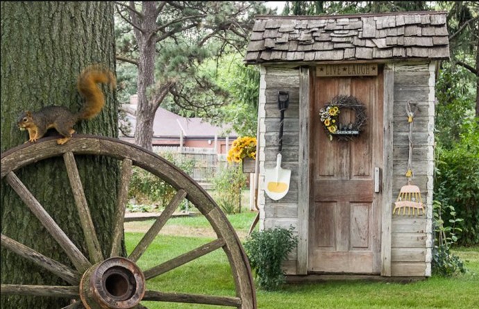 Интересные идеи оформления туалетов на улице