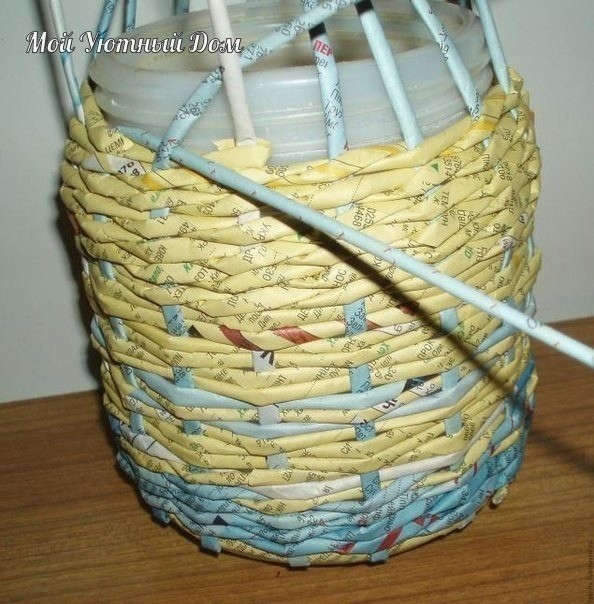 Плетёный короб с крышкой: мастер-класс