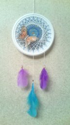 Ловец снов на основе одноразовой тарелки в технике "изонить"