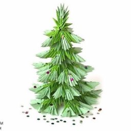 ​Невероятно красивая елочка из бумаги в технике оригами