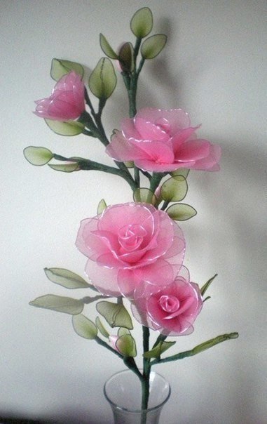 Яркие цветы из капрона: идеи