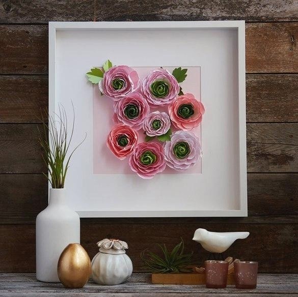 Нежные ранункулюсы из бумаги