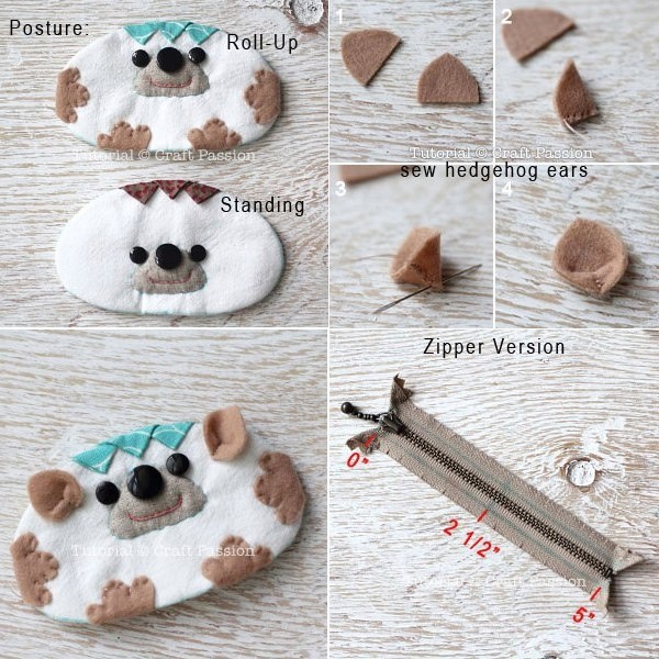 Смешной детский кошелечек с ёжиком: мастер-класс