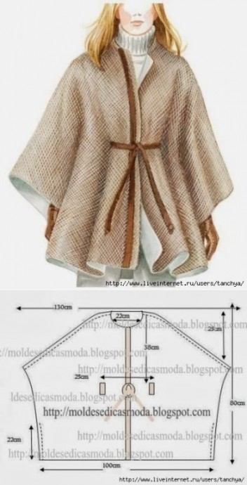 Стильное пончо: красивые идеи и простые выкройки