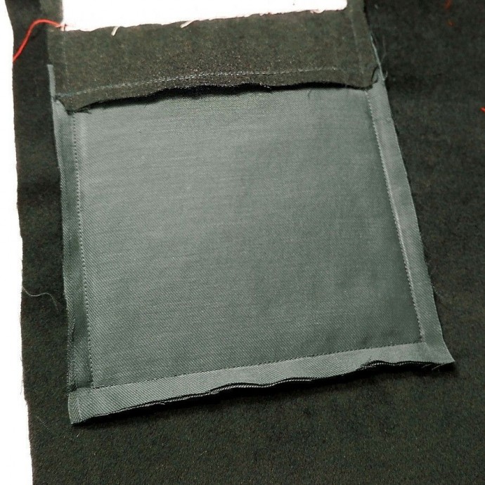 Обработка накладного кармана с двойной подкладкой