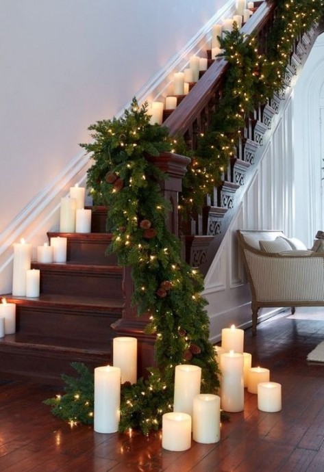 Украшение лестниц под Новогодние праздники Украшение лестниц под Новогодние праздники