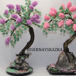 ​Цветущая сирень из бисера