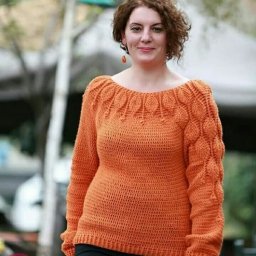 Джемпер "Листья" крючком