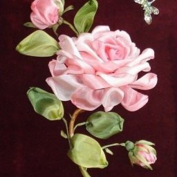 ​Розочка из атласных лент