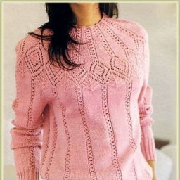 Ажурный и нарядный пуловер спицами