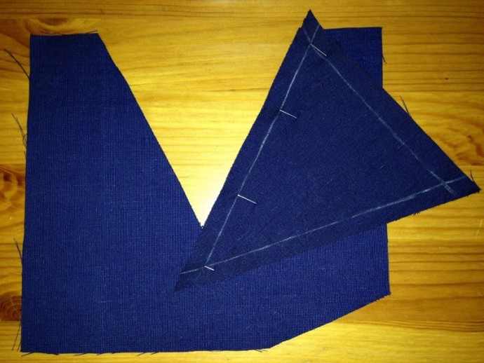 Как втачать деталь с острым углом