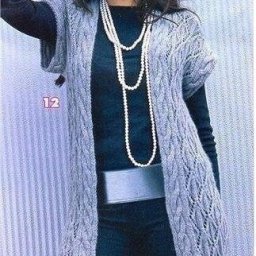 ​Длинный кардиган с короткими рукавами