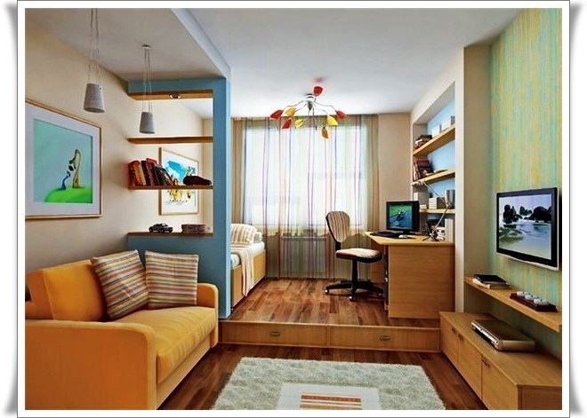 Оригинальные идеи для однокомнатной квартиры