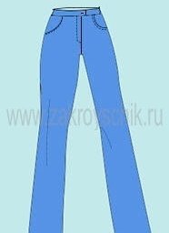 ​Выкройка основы женских джинсовых брюк с идеальной посадкой