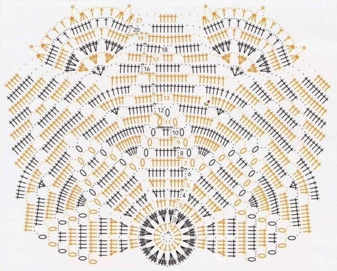 Красивая остроугольная салфетка с прямыми ребрами