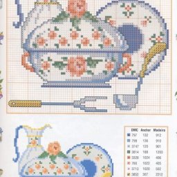 Вышиваем чайные гарнитуры