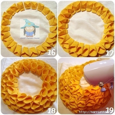 Подушка с объёмным цветком