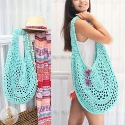 ​Стильная летняя сумка-авоська крючком