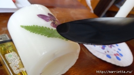 Цветочные свечи с использованием сухоцветов для романтических вечеров