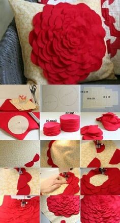 Декоративные цветочные подушки