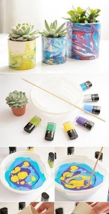 Нестандартное оформление горшков