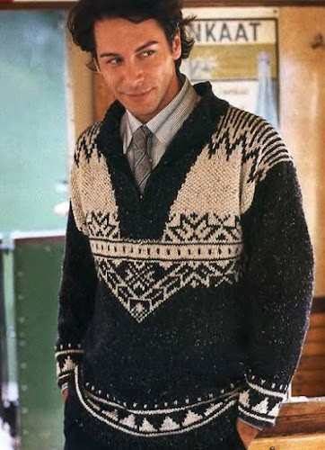 ​Мужской пуловер с жаккардовым узором