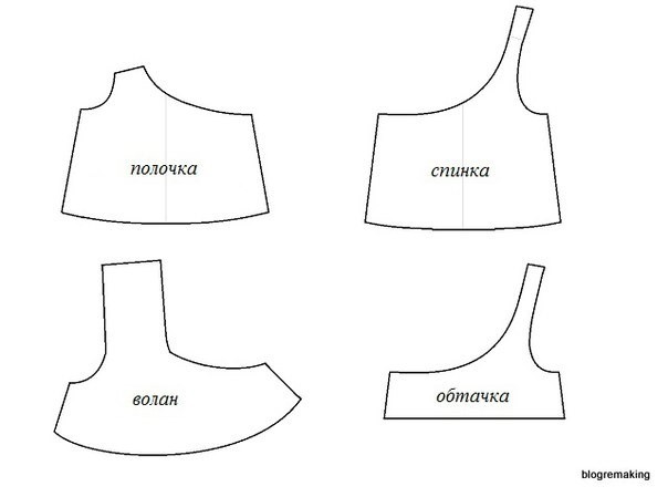 Блуза с оригинальным верхом Блуза с оригинальным верхом
