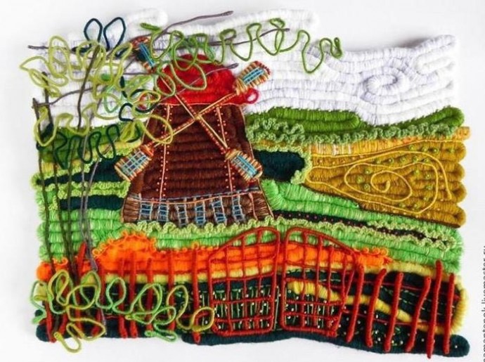 Самобытная вышивка шерстяными нитками