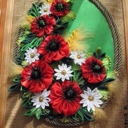 Вышитые картины в технике канзаши