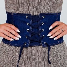 Высокие корсетные пояса из джинсовой ткани