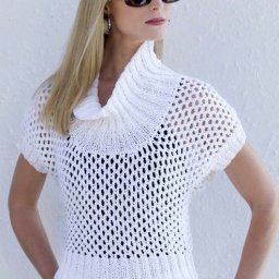 ​Пуловер-сеточка с короткими рукавами