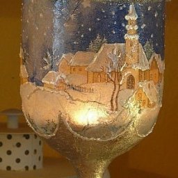 ​Декупаж бокала под свечу