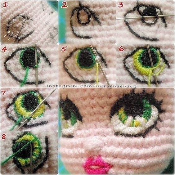Как сделать глазки вязаным куклам: мастер-класс