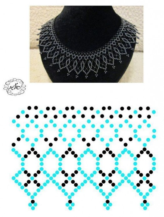 Колье и ожерелье из бисера