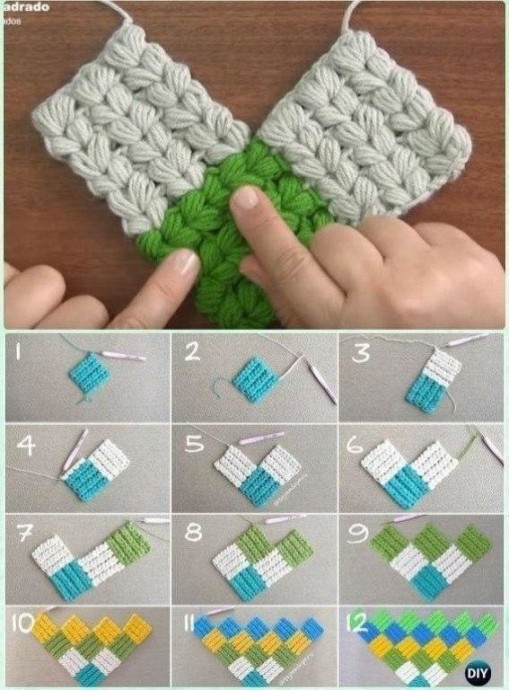 Плед пышными столбиками