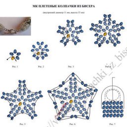 ​Плетеные колпачки из бисера для жгута